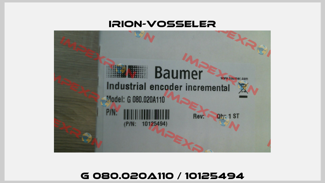 G 080.020A110 / 10125494 Irion-Vosseler