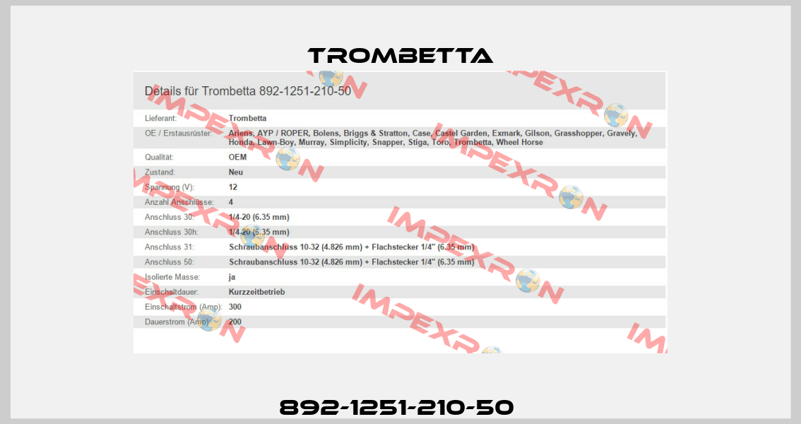 892-1251-210-50  Trombetta