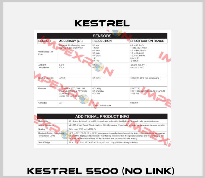 Kestrel 5500 (no link)  Kestrel